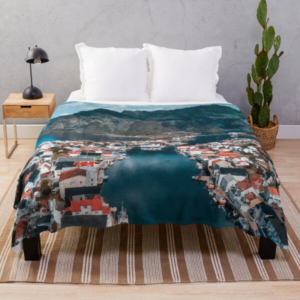 Item preview, Lofoten Islands Harbour Village - Watercolour Style designed and sold by WWWC2288.