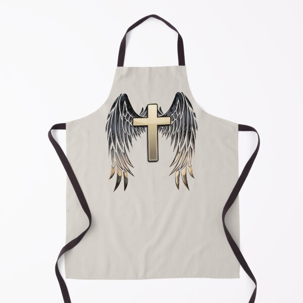 Item preview, Gold Cross with Angel Wings - Christian Graphic designed and sold by Narrow-Path.