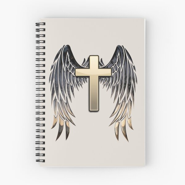 Item preview, Gold Cross with Angel Wings - Christian Graphic designed and sold by Narrow-Path.