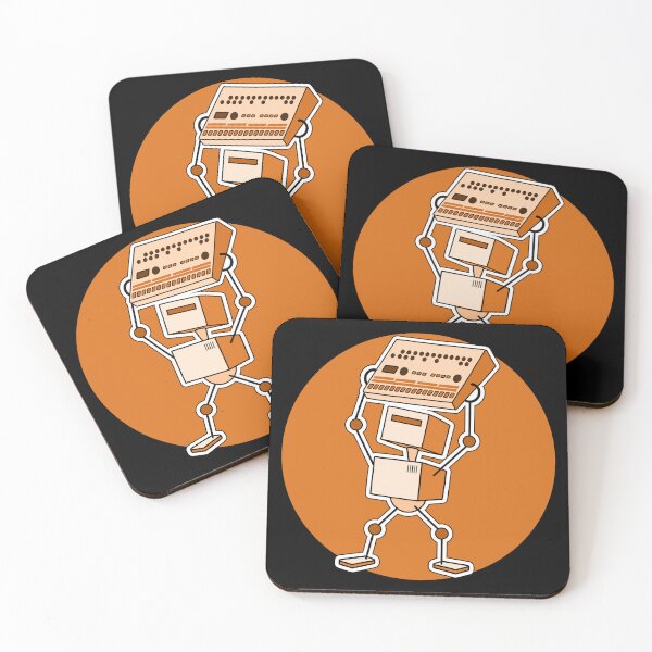 Item preview, Robot Holding Drum Machine Orange Tint designed and sold by AtomicMalibu.