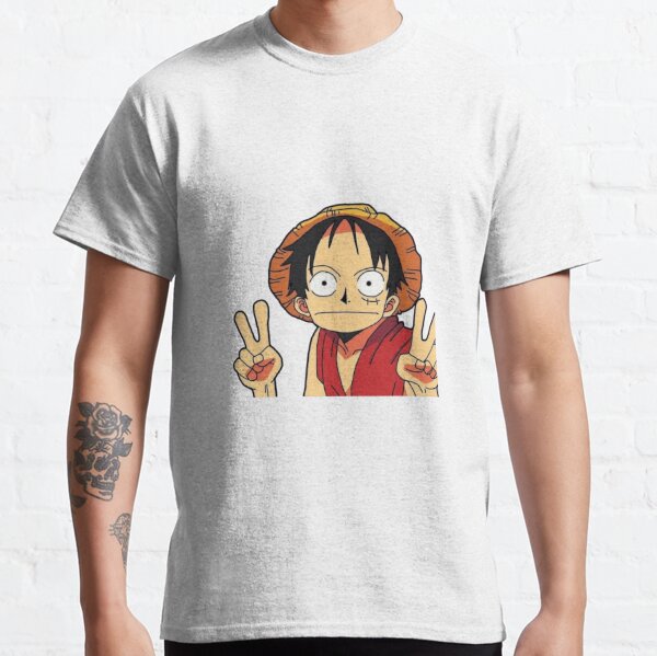 Luffy One Piece funny peace sign Classic T-Shirt