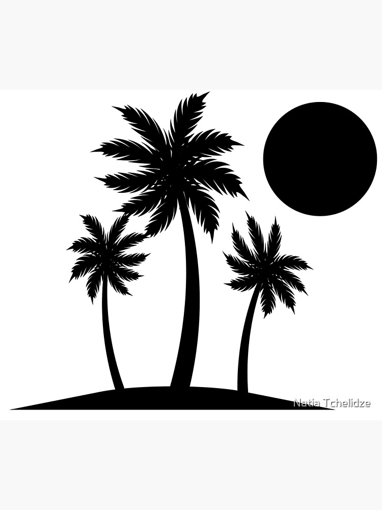 Palm Trees Illustration. Tropical Palm Trees Sticker for Sale by Natia  Tchelidze