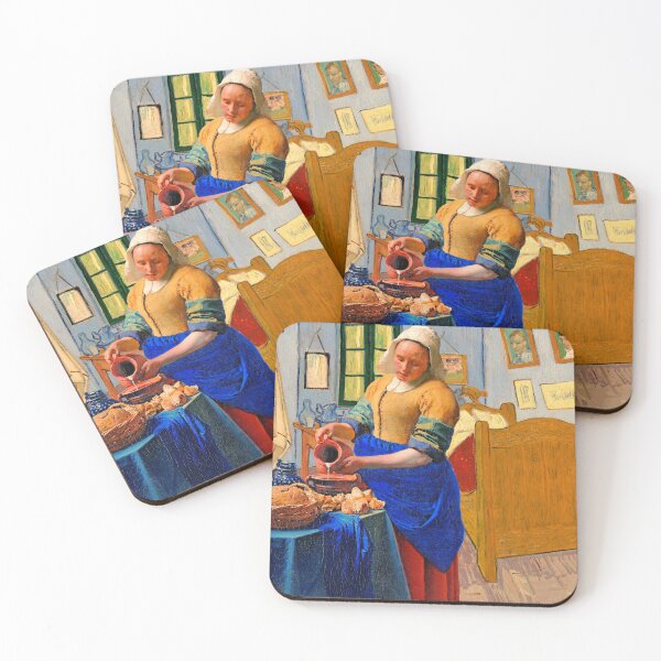 Item preview, The Milkmaid by Johannes Vermeer inside Van Gogh's Bedroom in Arles designed and sold by NickoPrints.
