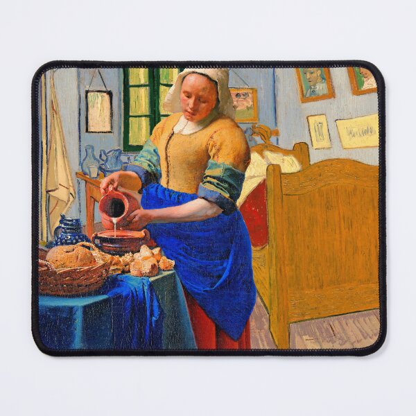Item preview, The Milkmaid by Johannes Vermeer inside Van Gogh's Bedroom in Arles designed and sold by NickoPrints.
