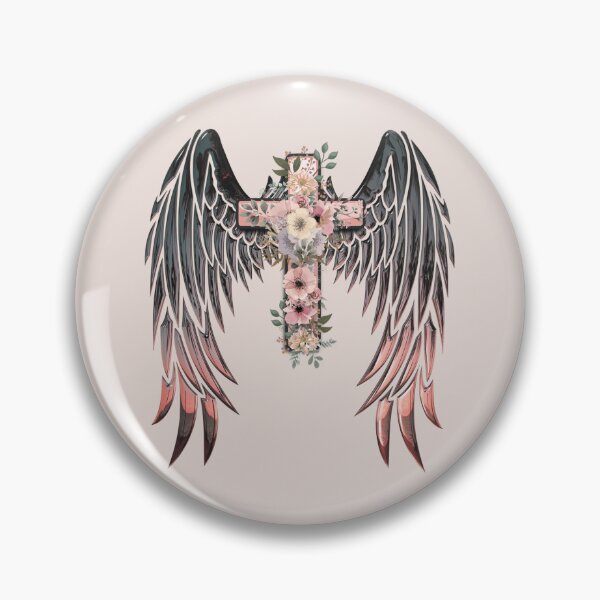 Item preview, Beautiful Floral Cross with Wings - Female Christian designed and sold by Narrow-Path.