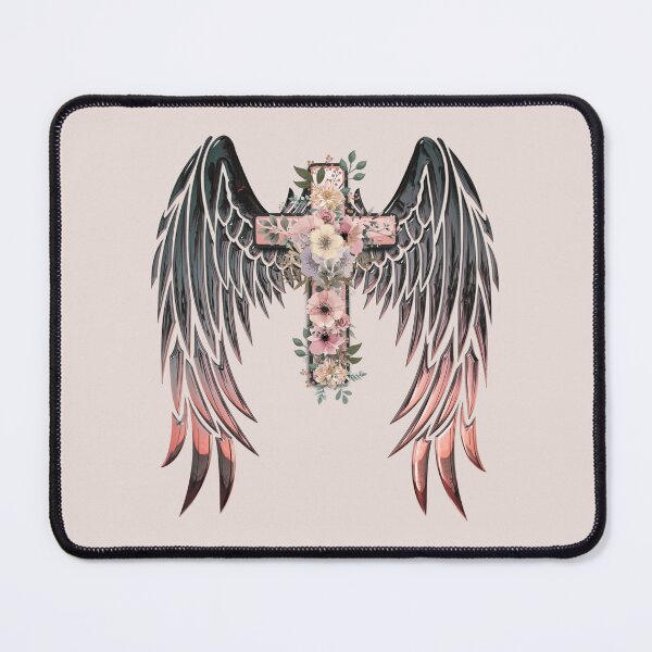Item preview, Beautiful Floral Cross with Wings - Female Christian designed and sold by Narrow-Path.