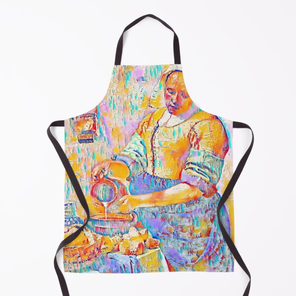 Item preview, The Milkmaid by Johannes Vermeer - colorful palette knife oil texture designed and sold by NickoPrints.