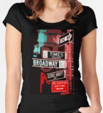 Broadway-Straße - New York City Tailliertes Rundhals-Shirt