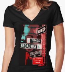 Camiseta entallada de cuello en V Broadway Street - Nueva York