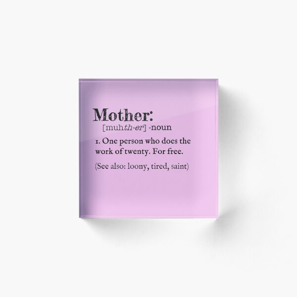 Mother Dictionary Definition Acrylic Block