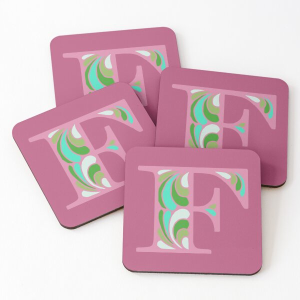 Item preview, Letter F Fancy Monogram Hippie Initial Pink designed and sold by everything4eva.
