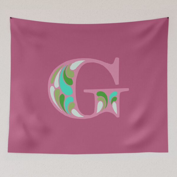 Item preview, Letter G Fancy Monogram Hippie Initial Pink designed and sold by everything4eva.