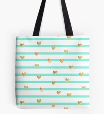 Mint heart Tote Bag