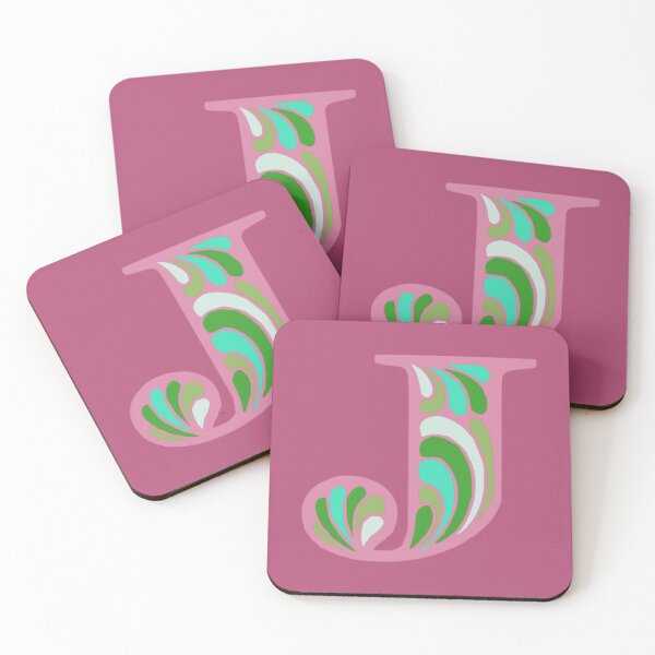 Item preview, Letter J Fancy Monogram Hippie Initial Pink designed and sold by everything4eva.