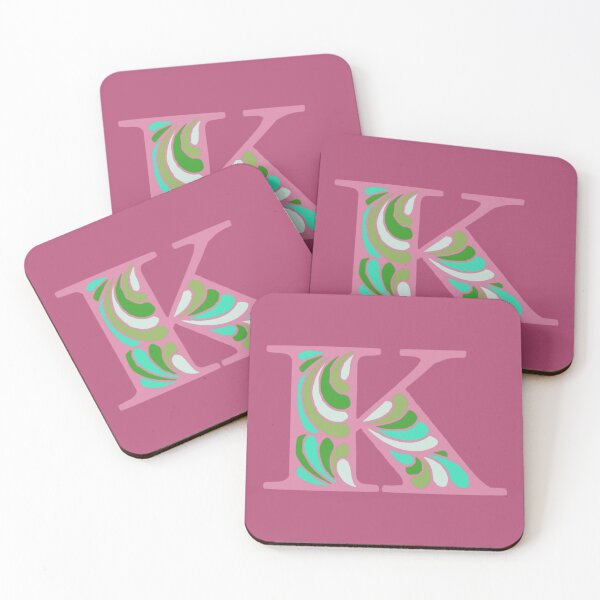 Item preview, Letter K Fancy Monogram Hippie Initial Pink designed and sold by everything4eva.