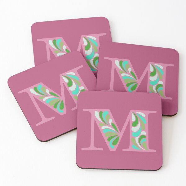 Item preview, Letter M Fancy Monogram Hippie Initial Pink designed and sold by everything4eva.