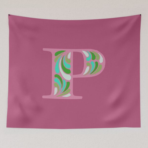 Item preview, Letter P Fancy Monogram Hippie Initial Pink designed and sold by everything4eva.