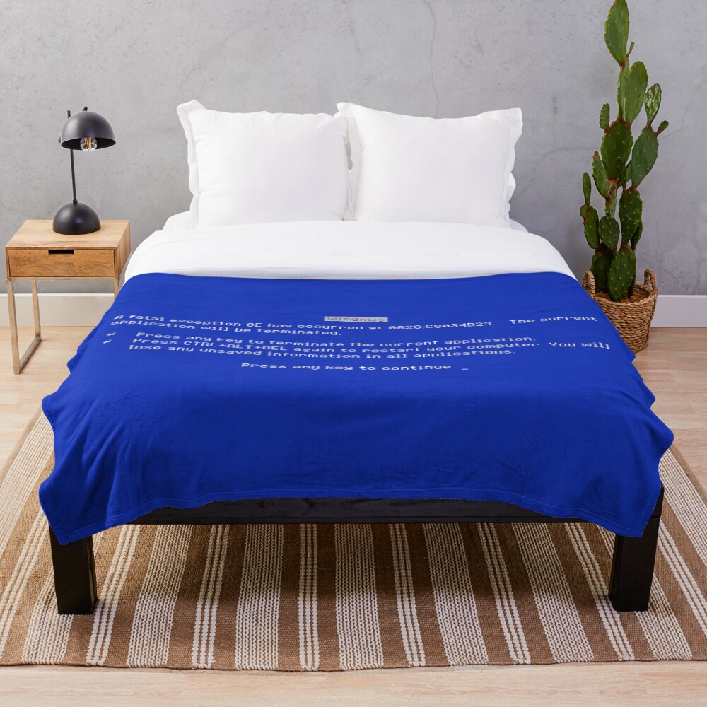 "Blue Screen of Death (BSOD)" Throw Blanket for Sale by kentliau