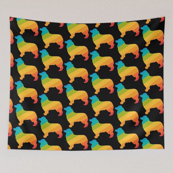 Item preview, Gay LGBT rainbow Border Collie standing designed and sold by ODINDISA.