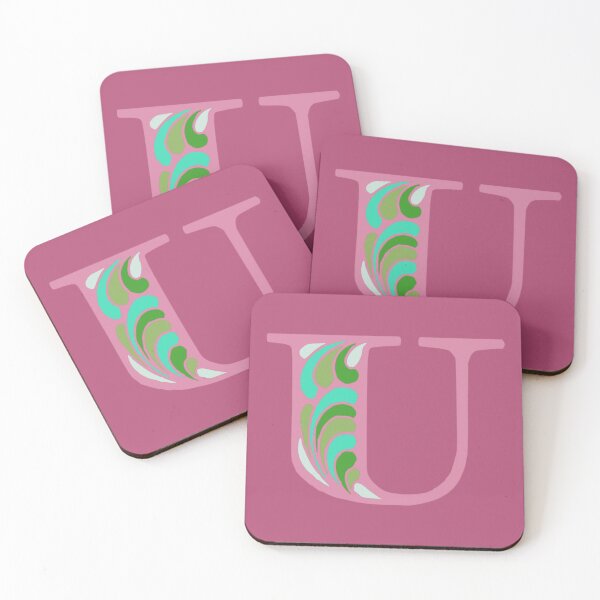Item preview, Letter U Fancy Monogram Hippie Initial Pink designed and sold by everything4eva.