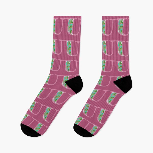 Item preview, Letter U Fancy Monogram Hippie Initial Pink designed and sold by everything4eva.