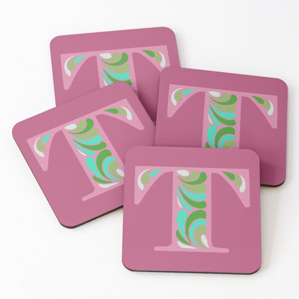 Item preview, Letter T Fancy Monogram Hippie Initial Pink designed and sold by everything4eva.