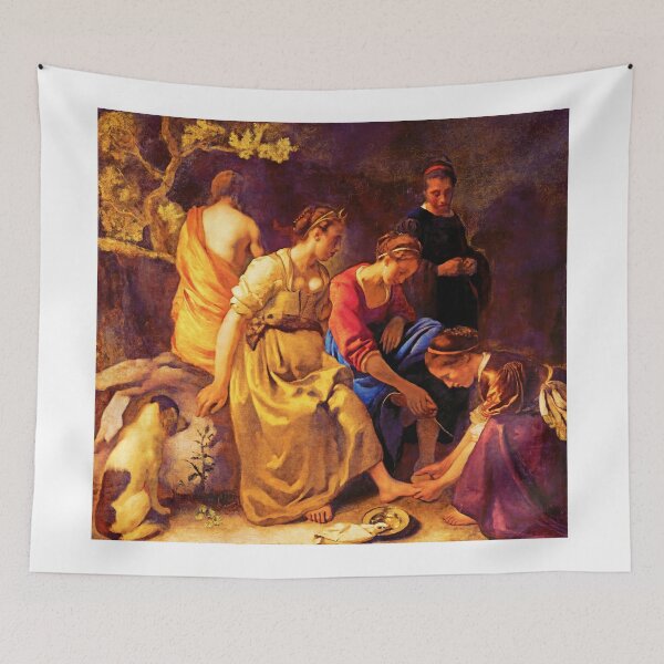 Artikelvorschau, Diana and Her Companions by Johannes Vermeer - digital enhancement entworfen und verkauft von NickoPrints.