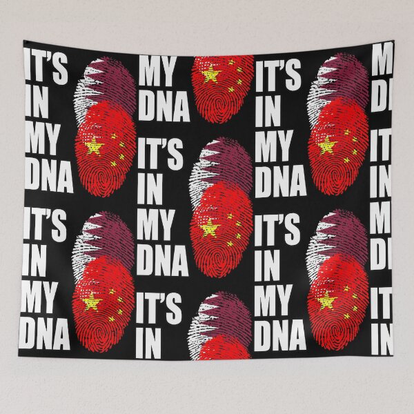 Item preview, Qatari And Chinese Vintage Heritage DNA Flag  designed and sold by MaryGolde33590.