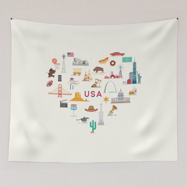 Item preview, USA famous places and landmarks designed and sold by Antikwar.
