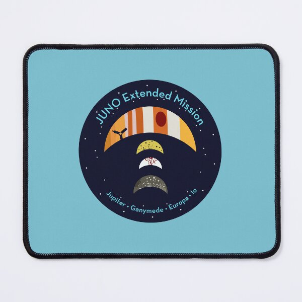 Item preview, JUNO Extended Mission Patch vinyl sticker, reimagined space mission patch, Jupiter and moons designed and sold by Markadesign.