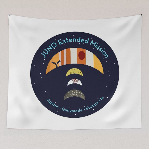 Item preview, JUNO Extended Mission Patch vinyl sticker, reimagined space mission patch, Jupiter and moons  designed and sold by Markadesign.