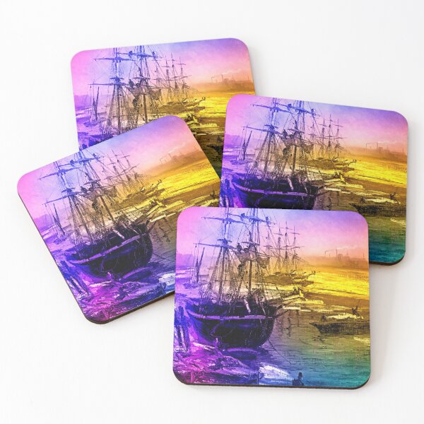 Item preview, The Thames in Ice by James Abbott McNeill Whistler - colorful digital recreation designed and sold by NickoPrints.