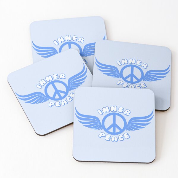 Item preview, Inner Peace Angel Wings Peace Symbol Blue designed and sold by everything4eva.