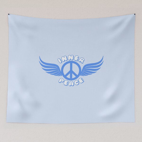Item preview, Inner Peace Angel Wings Peace Symbol Blue designed and sold by everything4eva.