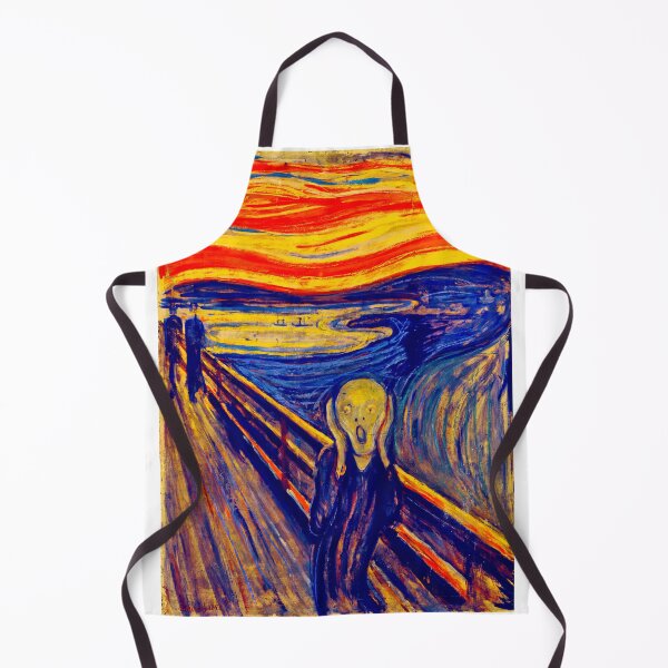Item preview, The Scream by Edvard Munch - colorful digital recreation in blue, red and yellow designed and sold by NickoPrints.