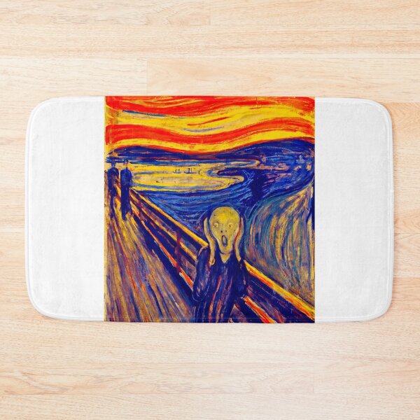Item preview, The Scream by Edvard Munch - colorful digital recreation in blue, red and yellow  designed and sold by NickoPrints.