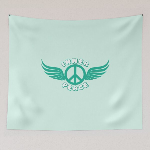 Item preview, Inner Peace Angel Wings Peace Symbol Turquoise designed and sold by everything4eva.