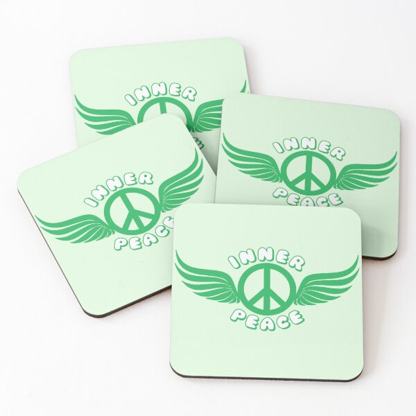 Item preview, Inner Peace Angel Wings Peace Symbol Green designed and sold by everything4eva.