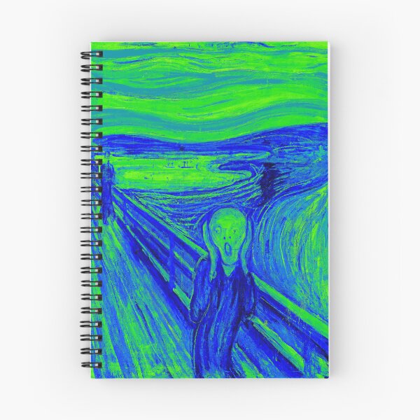 Item preview, The Scream by Edvard Munch - cool colors digital recreation in green and blue designed and sold by NickoPrints.
