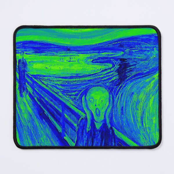 Item preview, The Scream by Edvard Munch - cool colors digital recreation in green and blue designed and sold by NickoPrints.