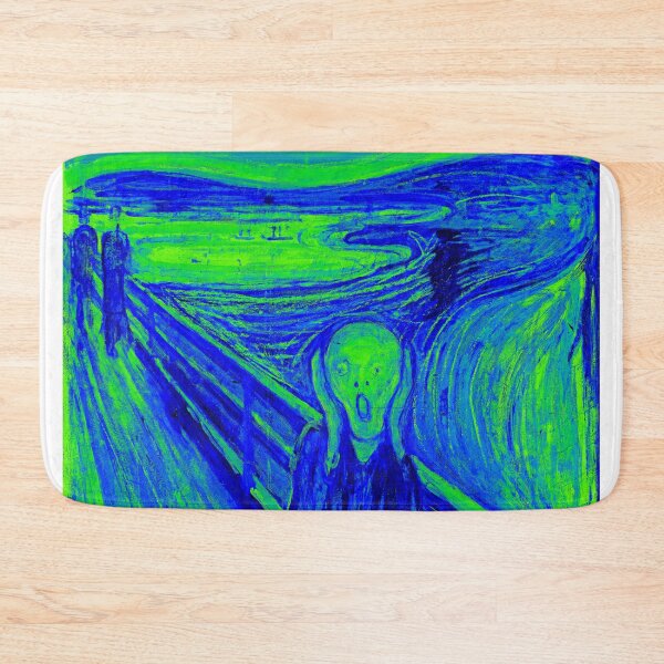 Item preview, The Scream by Edvard Munch - cool colors digital recreation in green and blue designed and sold by NickoPrints.
