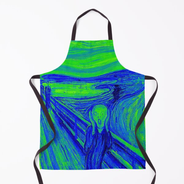 Item preview, The Scream by Edvard Munch - cool colors digital recreation in green and blue designed and sold by NickoPrints.