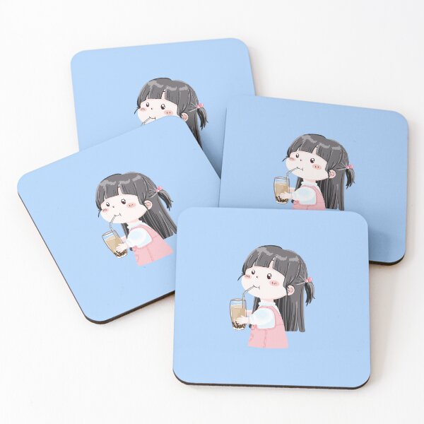 Item preview, Girl Drinking Pearl Milk Tea  designed and sold by Yuki Shop.