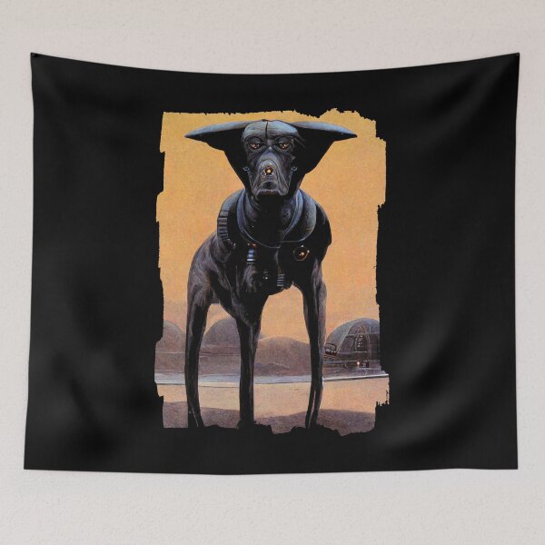 Item preview, Robot Animal Cyborg Dog | Science Fiction Illustration Art designed and sold by TMBTM.