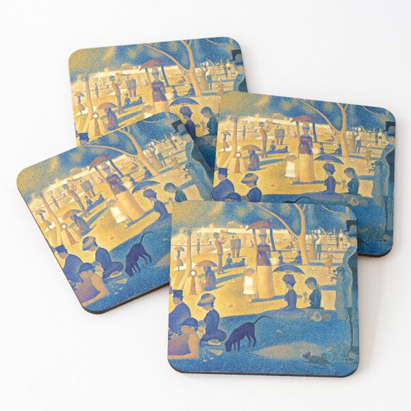 Item preview, A Sunday Afternoon on the Island of La Grande Jatte - digital recreation in blue and orange designed and sold by NickoPrints.