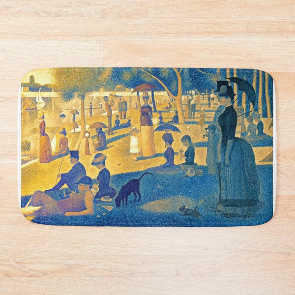 Item preview, A Sunday Afternoon on the Island of La Grande Jatte - digital recreation in blue and orange designed and sold by NickoPrints.