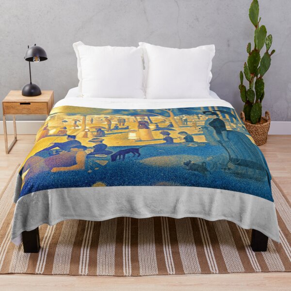 Item preview, A Sunday Afternoon on the Island of La Grande Jatte - digital recreation in blue and orange designed and sold by NickoPrints.