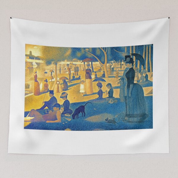 Item preview, A Sunday Afternoon on the Island of La Grande Jatte - digital recreation in blue and orange designed and sold by NickoPrints.