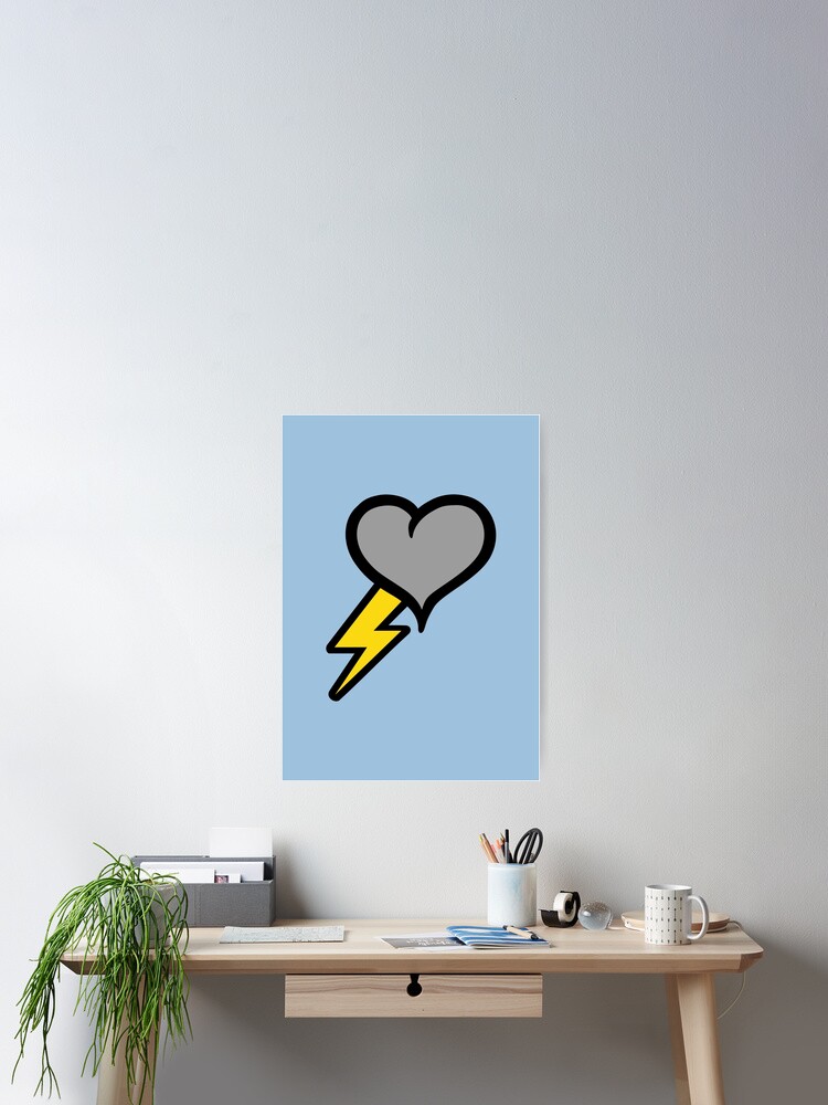 Thunder Heart Weather Symbol Poster By Jezkemp Redbubble