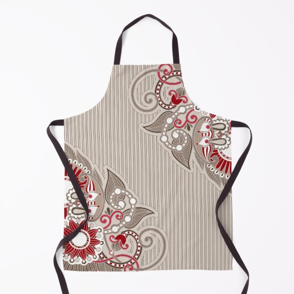 Item preview, Paisley Corner Ornament Beige and Red designed and sold by k9printart.